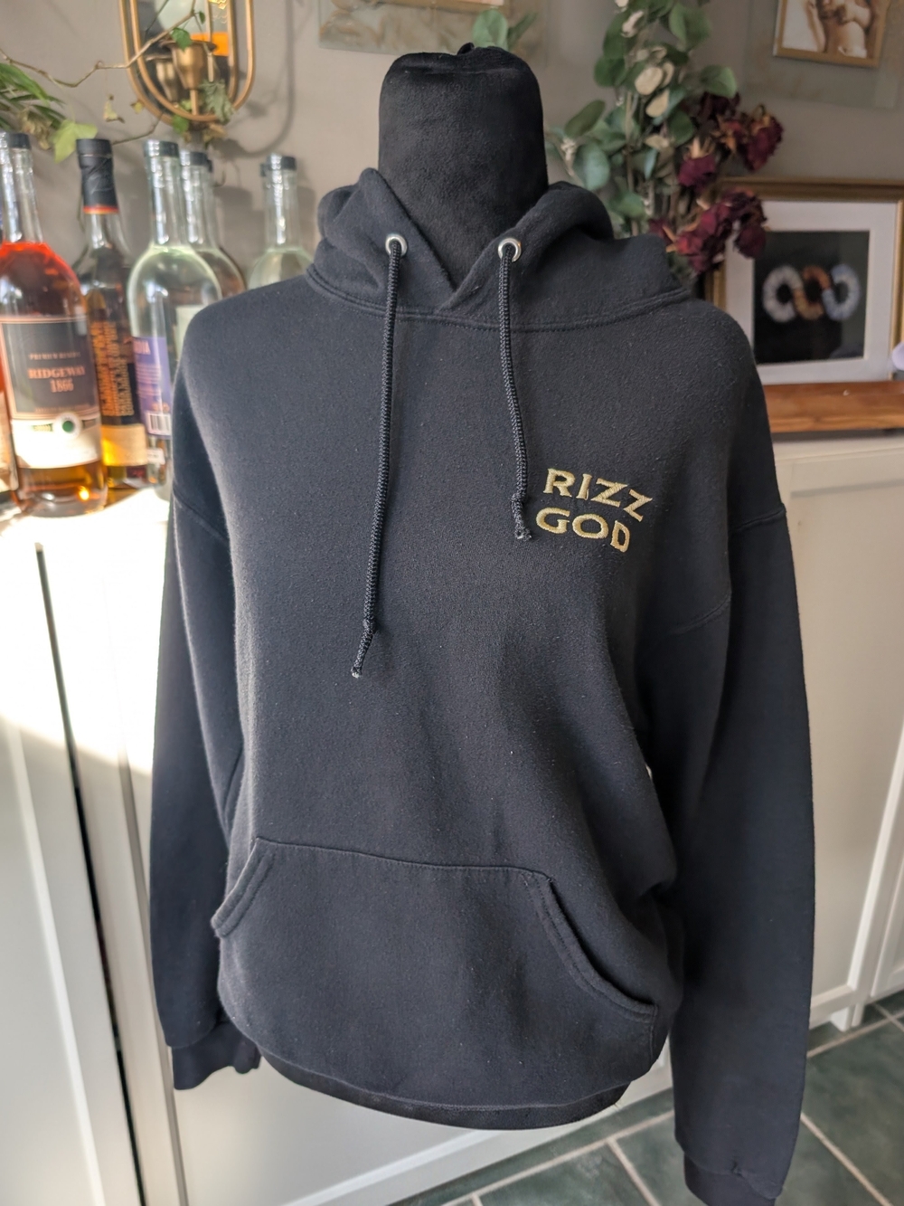 Rizz God Boys’s Black Hoodie Sweatshirt